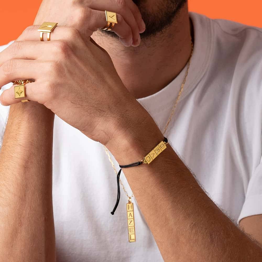 Domino ™ uniseks  Tik Tak armband voor heren in 18k goud vermeil-4 Productfoto