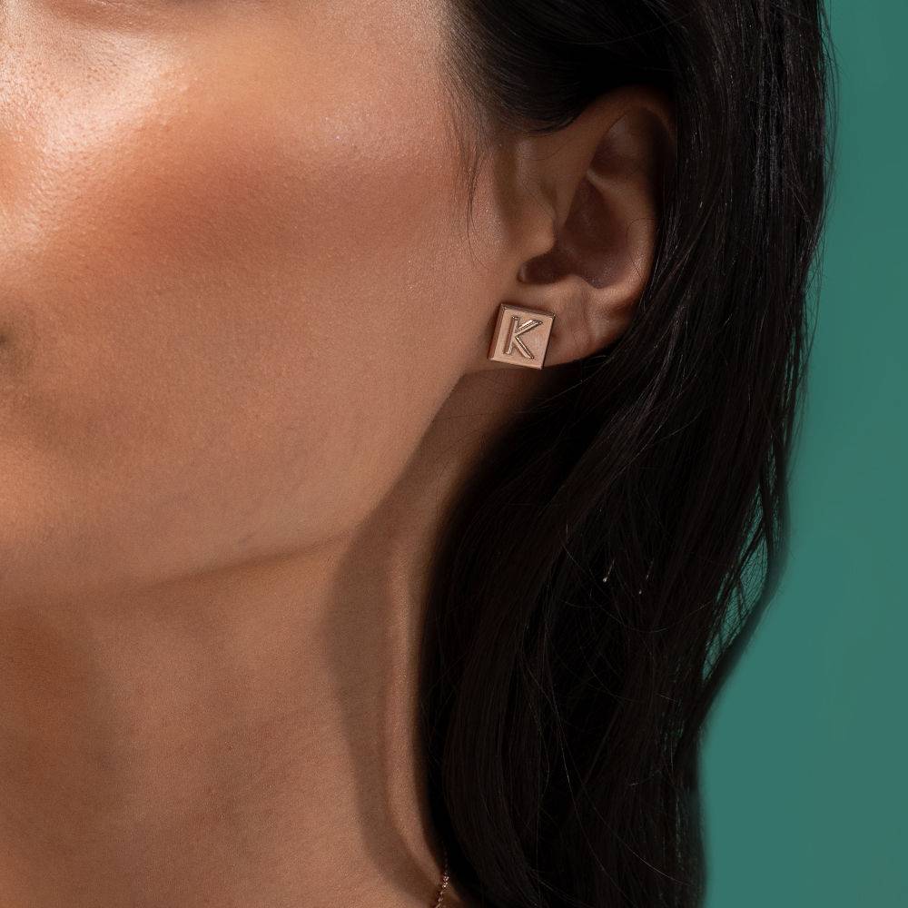 Dot Earings in 18ct Rose Gold Vermeil-3 product photo