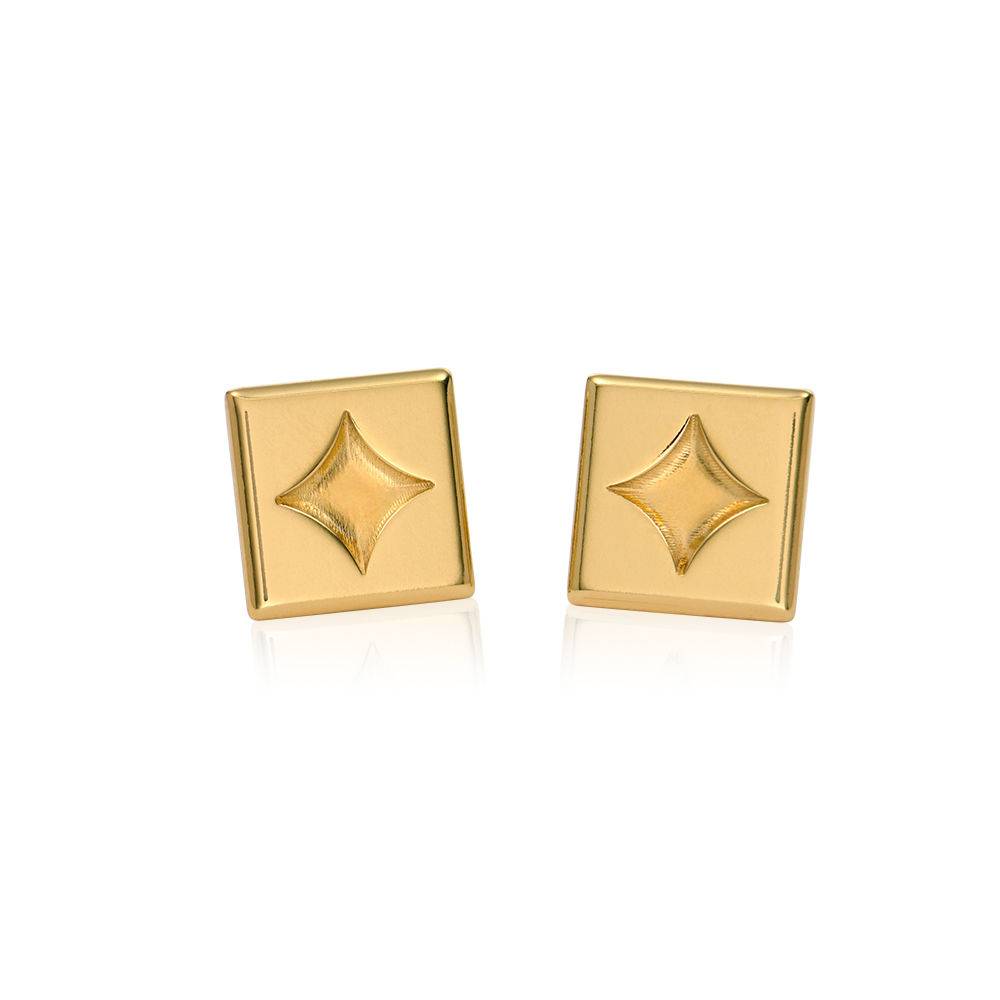 Domino ™ Dot Initial Earrings in 18k Gold Vermeil product photo