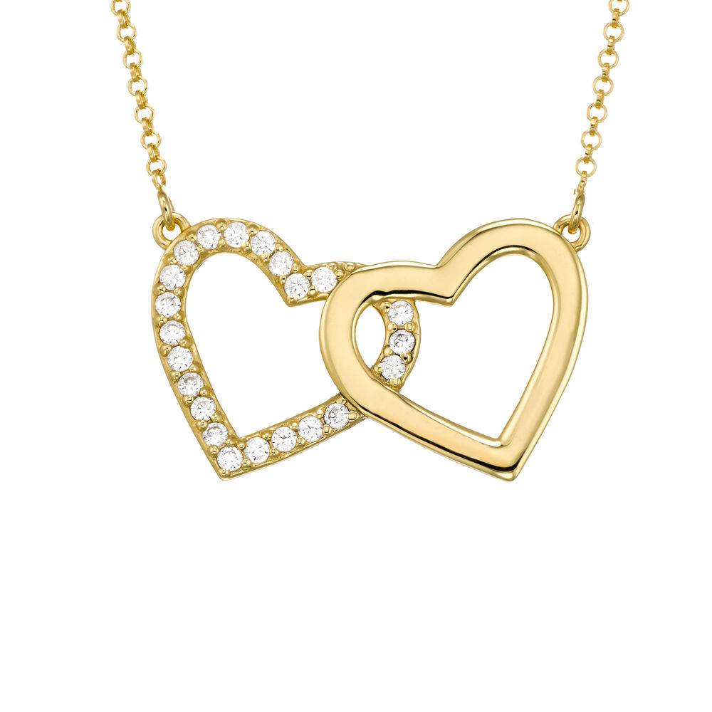 Zirconia Heart Necklace with Giftbox & Prewritten Gift Note Package in Gold Plating product photo