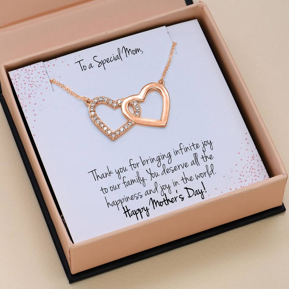 Zirconia Heart Necklace with Giftbox & Prewritten Gift Note Package in Rose Gold Plating product photo