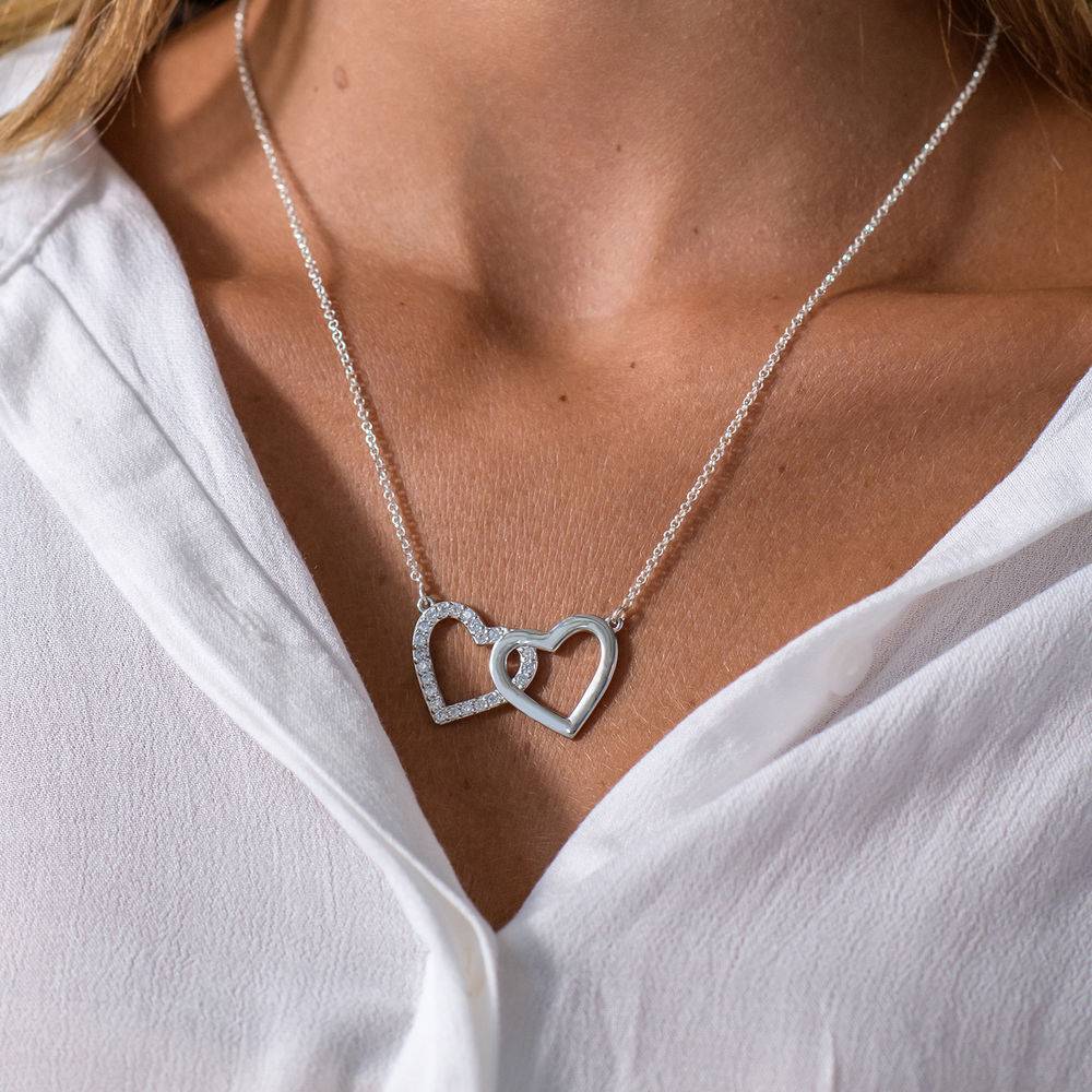 Zirconia Heart Necklace with Giftbox & Prewritten Gift Note Package in Sterling Silver product photo