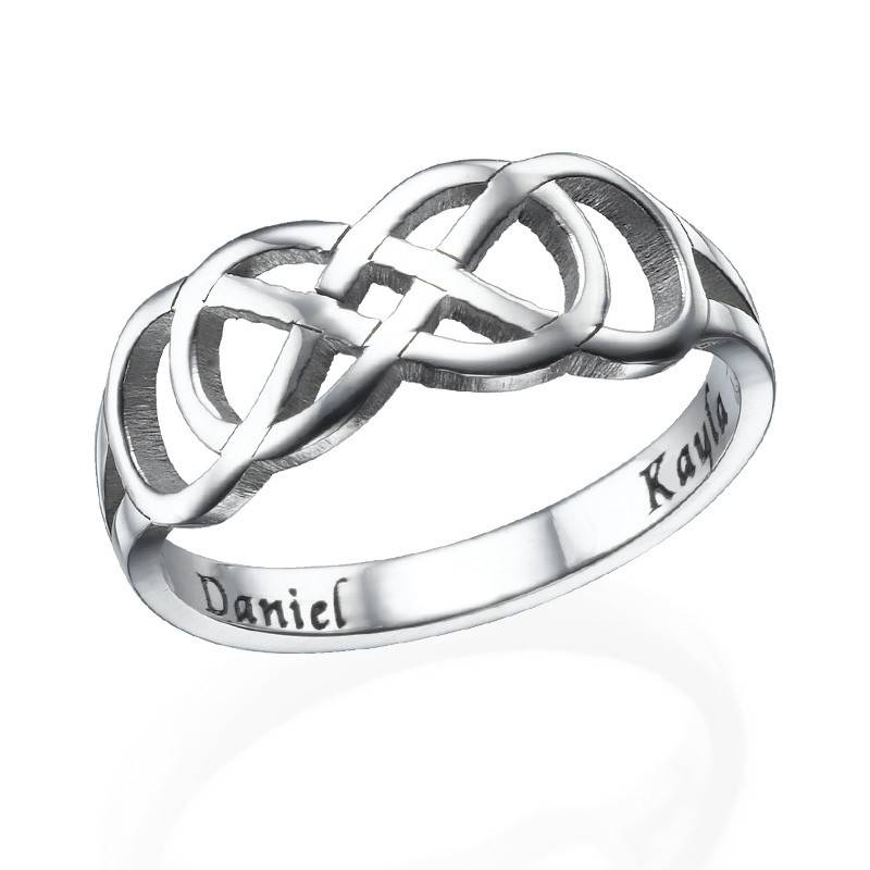 Dubbele Infinity Ring met Binnen Gravering Productfoto