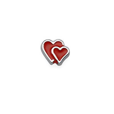 Dubbele rode harten Bedel voor Floating Locket-1 Productfoto
