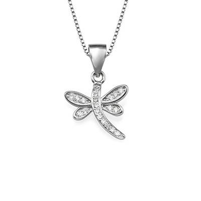 Dragonfly Pendant Necklace with Cubic Zirconia product photo