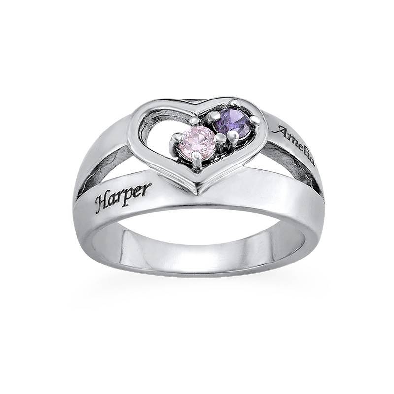 Dual Birthstone Heart Ring product photo