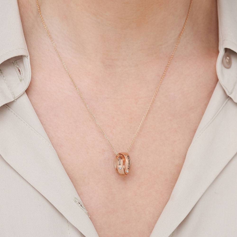 Duo Diamond Eternal Necklace in 18k Rose Gold Plating-3 product photo