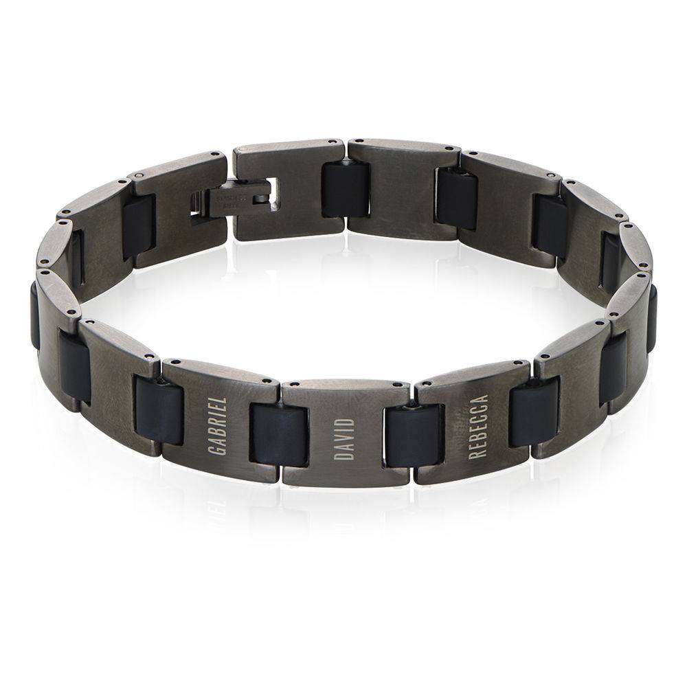 Edge Men's Bracelet in Black Stainless Steel product photo