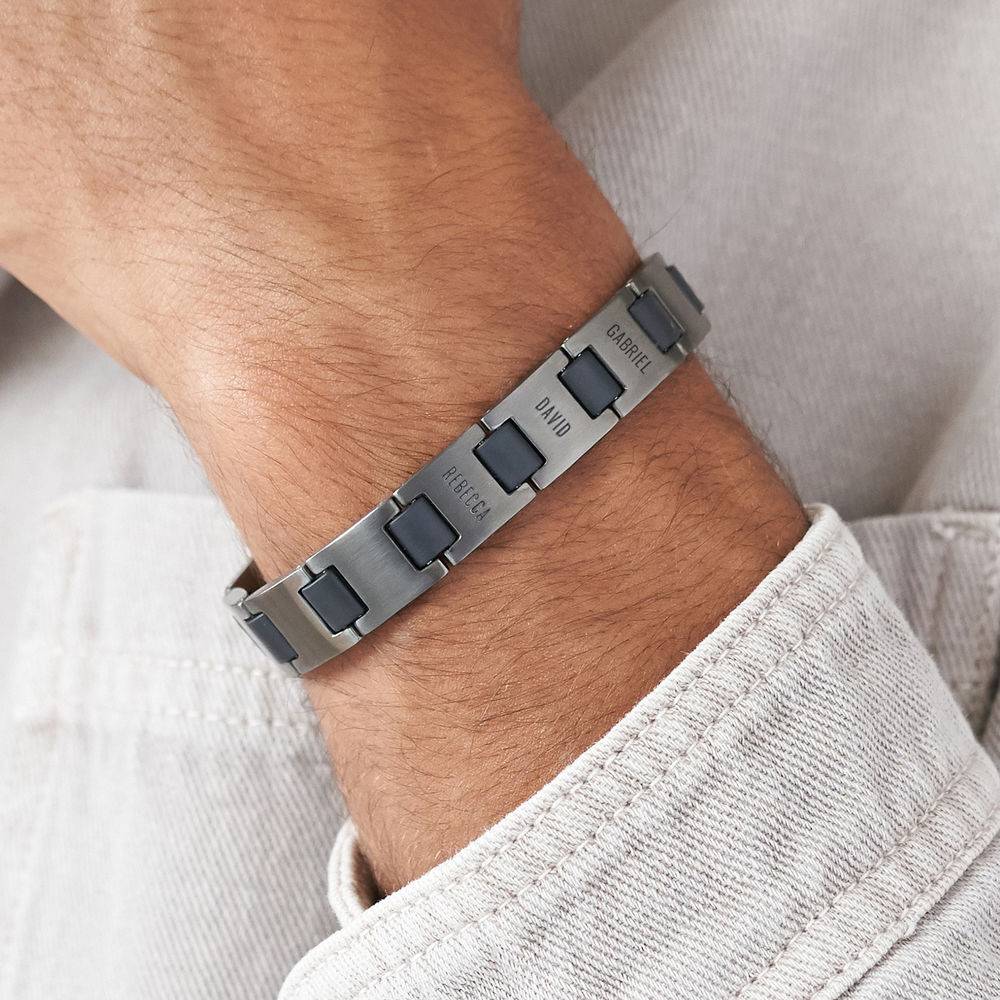 Edge Men's Bracelet in Black Stainless Steel-3 product photo