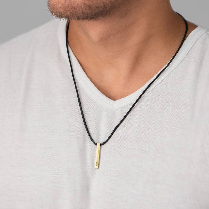 Atlas 3D Bar Name Necklace for Men in 18ct Gold Vermeil-2 product photo