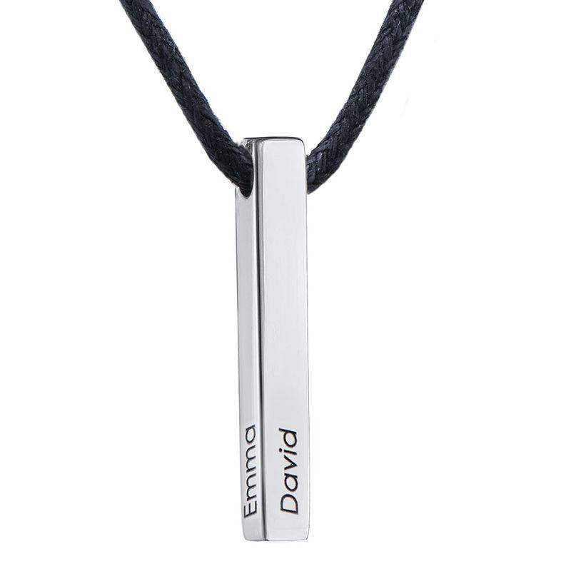 Atlas 3D Bar Name Necklace for Men in Sterling Silver-4 product photo