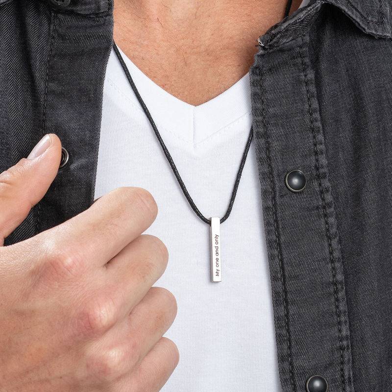 Atlas 3D Bar Name Necklace for Men in Sterling Silver-1 product photo