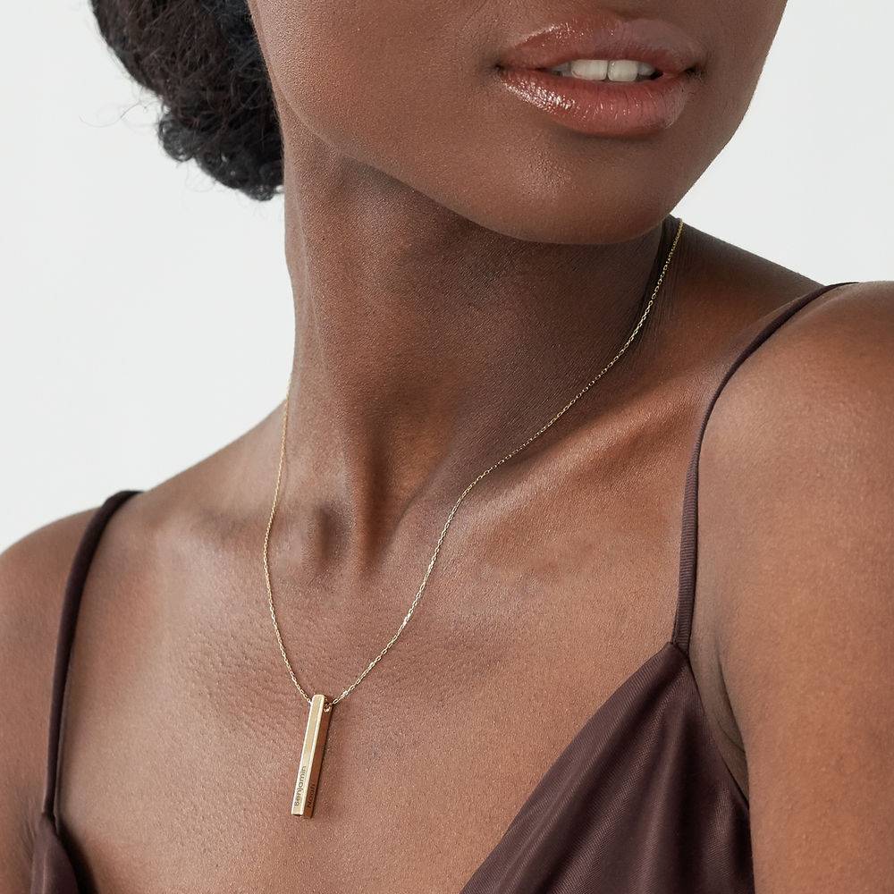 Totem 3D Bar Necklace in 10ct Gold-6 product photo
