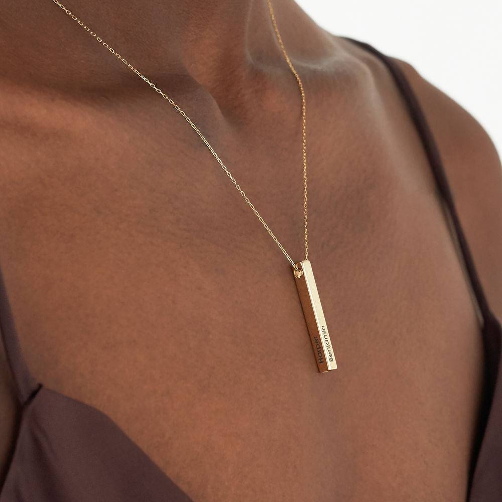 Totem 3D Bar Necklace in 10ct Gold-3 product photo