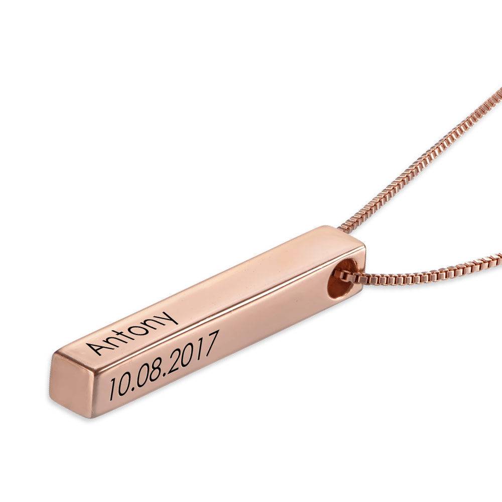 Totem 3D Bar Necklace in 18k Rose Gold Plating product photo