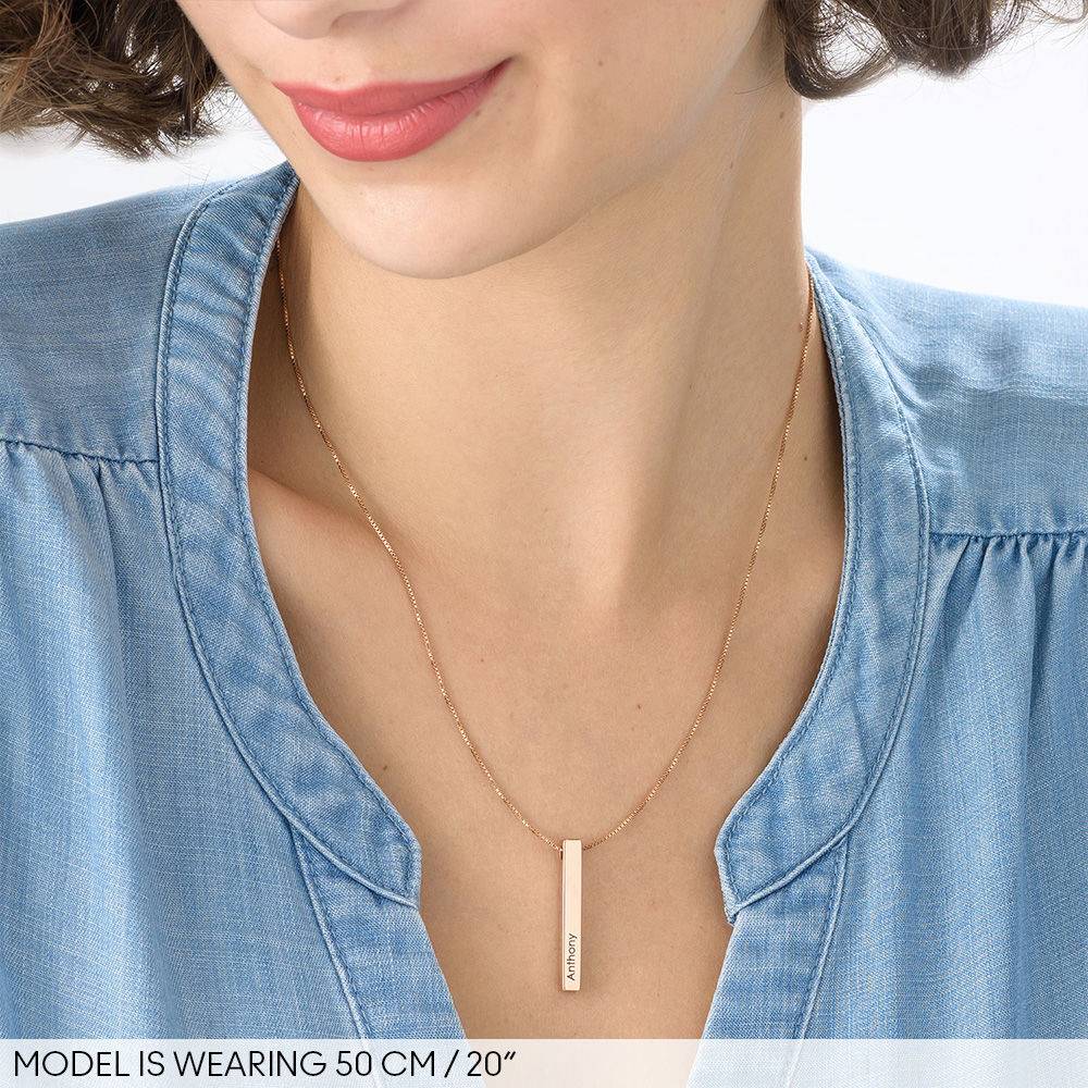 Totem 3D Bar Necklace in 18ct Rose Gold Plating product photo