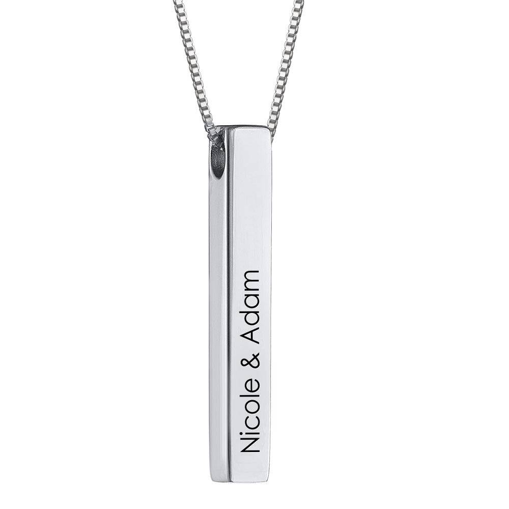 Totem 3D bar-ketting in sterling zilver-1 Productfoto