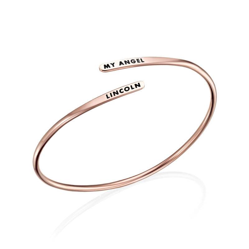 Engraved Adjustable Rose Gold Plated Cuff Bracelet product photo