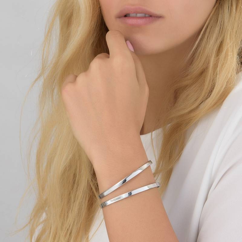 Engraved Infinite Love Bracelet in Silver product photo