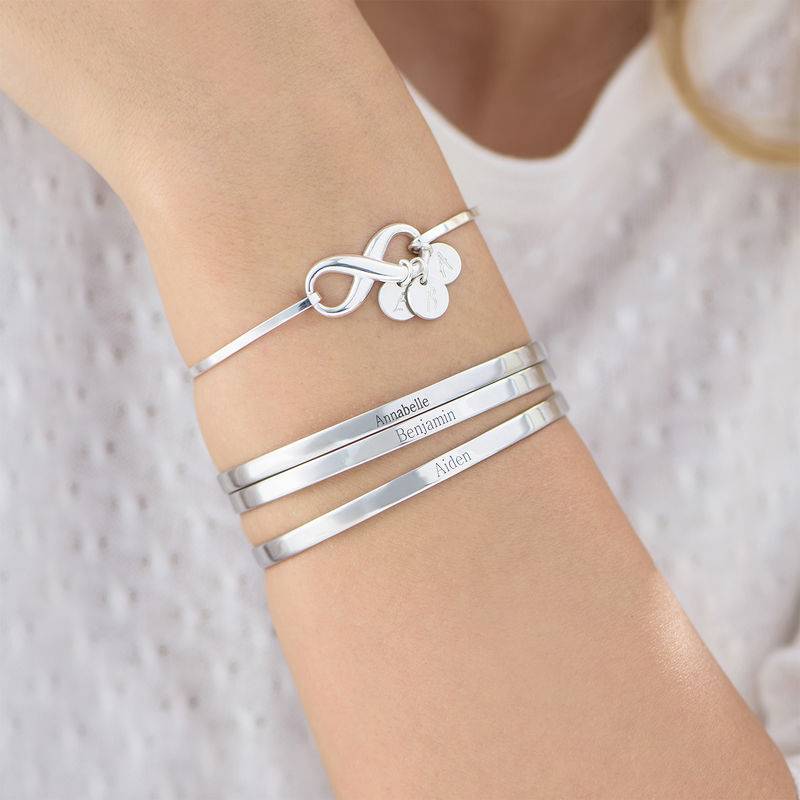 Engraved Infinite Love Bracelet in Sterling Silver-3 product photo