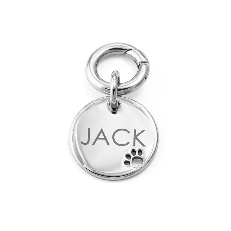 Engraved Cat or Dog Name Tag Round Shaped in Stainless Steel product photo