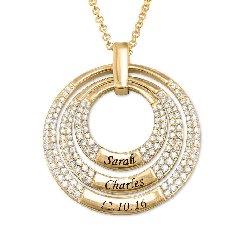 Engraved Circle Necklace for Mom in Gold Plating product photo