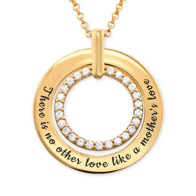 Engraved Circle Necklace in Gold Plating-4 product photo