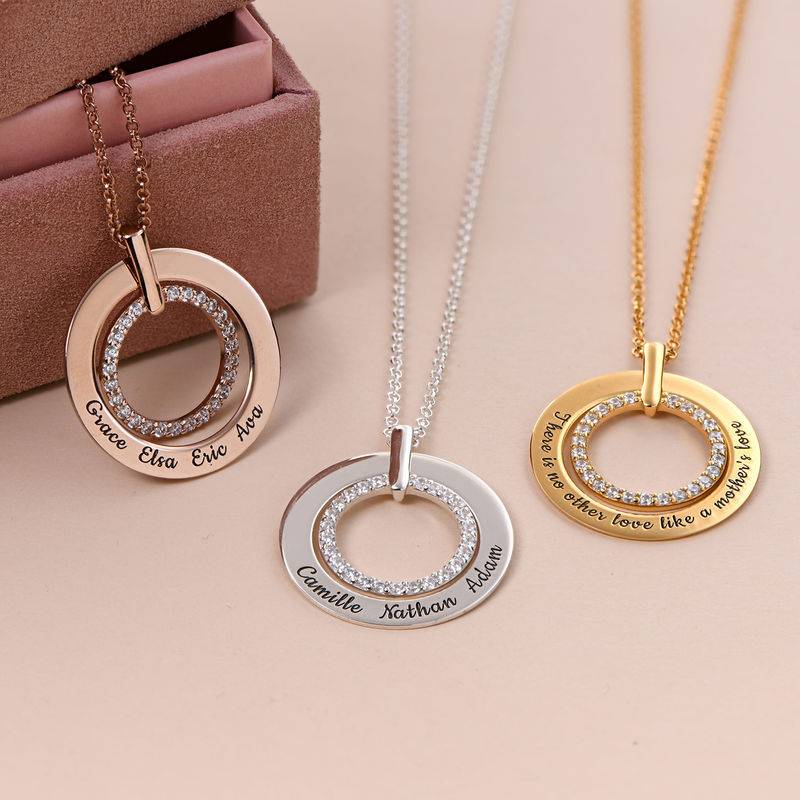Engraved Circle Necklace in Gold Plating-2 product photo