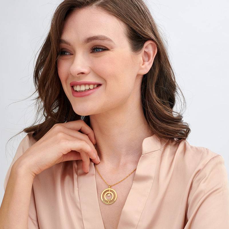 Engraved Circle of Life Necklace in 18ct Gold Vermeil with Diamond-1 product photo