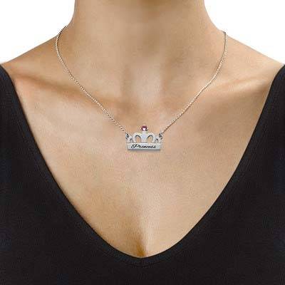 Engraved Crown Necklace in Silver product photo