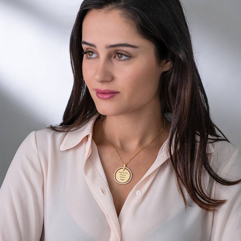 Engraved Disc Necklace in 18ct Gold Plating-1 product photo