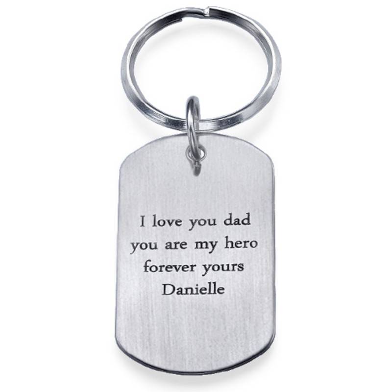 Engraved Dog Tag Keychain for Men in Stainless Steel-4 product photo