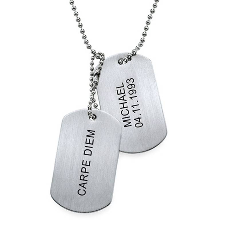 Graveerbare Dog Tag Ketting in Roestvrij Staal Productfoto