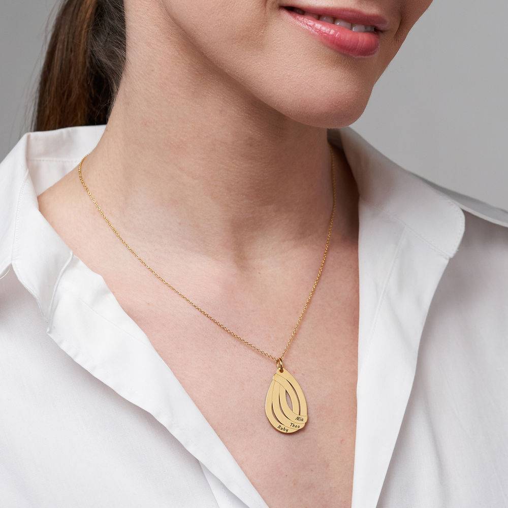 Engraved Drop Necklace in 18ct Gold Vermeil-2 product photo