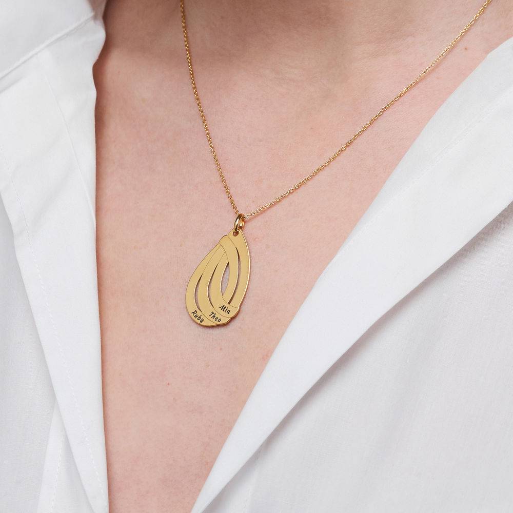 Engraved Drop Necklace in 18k Gold Vermeil-3 product photo
