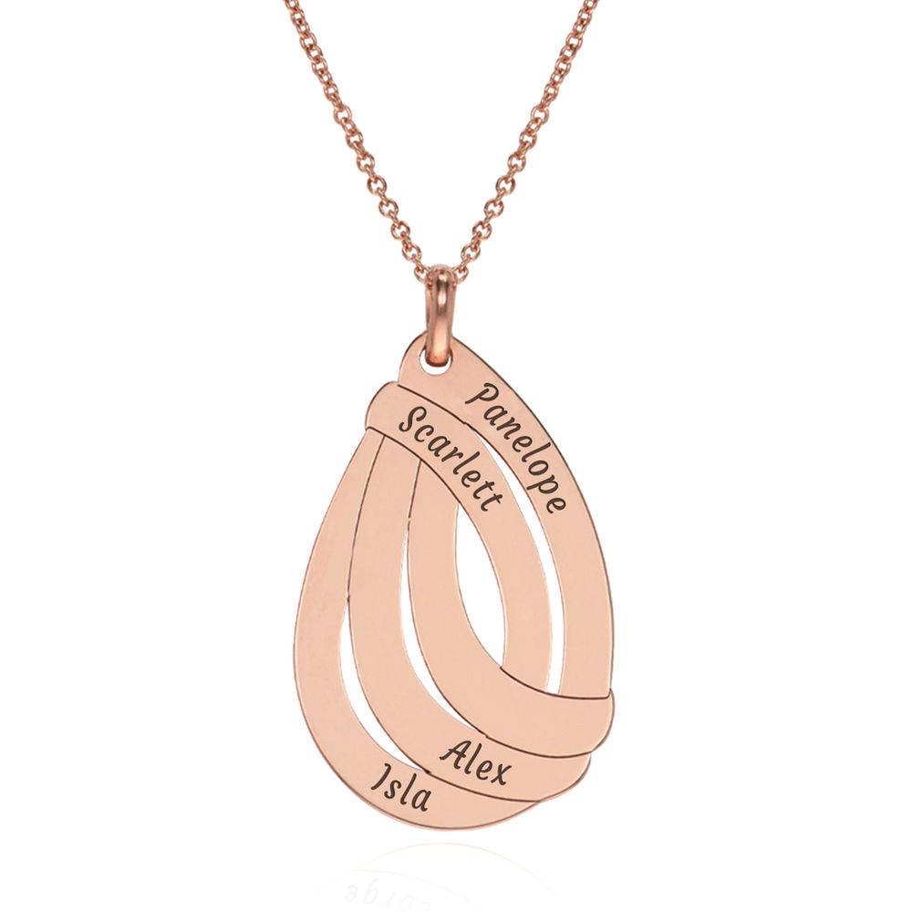 Rose Necklace with Initial charms in Rose Gold Plating - MYKA