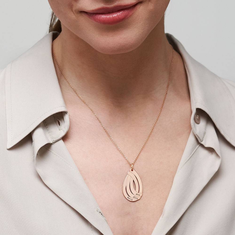 Engraved Drop Necklace in 18ct Rose Gold Plating-2 product photo