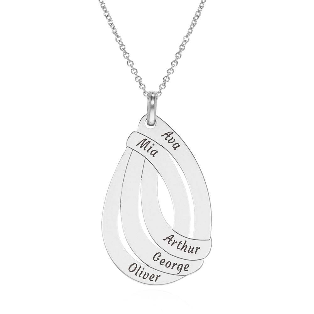 Engraved Drop Necklace in Sterling Silver product photo