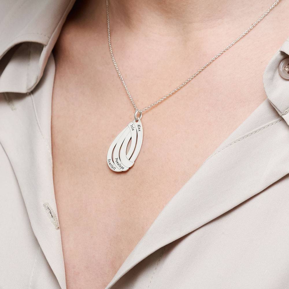 Engraved Drop Necklace in Sterling Silver-3 product photo