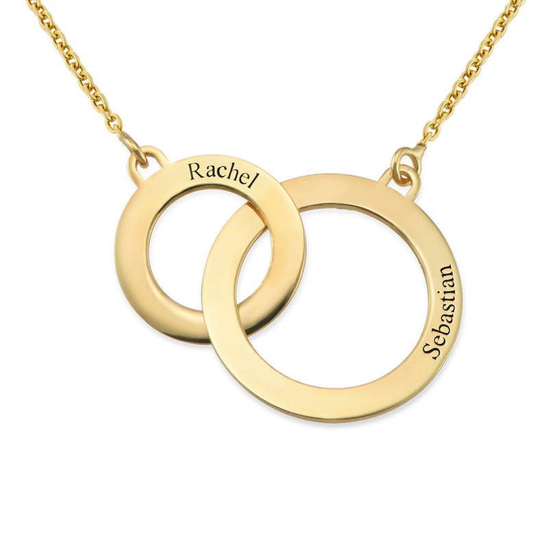 Engraved Eternity Circles Necklace in Gold Plating product photo
