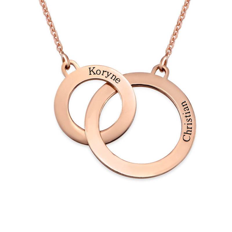 Engraved Eternity Circles Necklace in Rose Gold Plating product photo