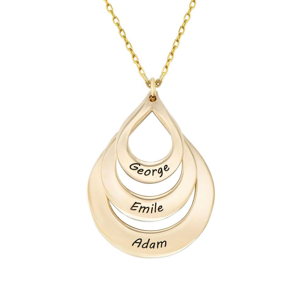 Engraved Family Necklace Drop Shaped in 10ct gold-1 product photo