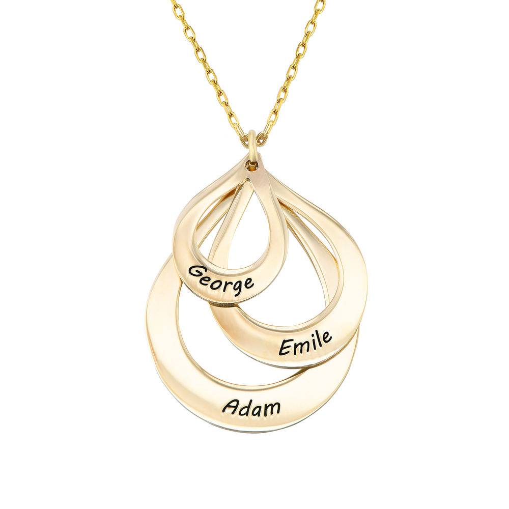 Engraved Family Necklace Drop Shaped in 10ct gold-2 product photo