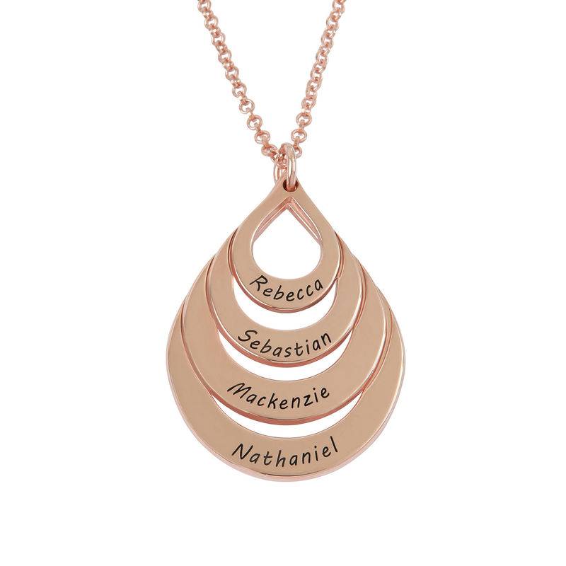 Engraved Family Necklace – Four Drops in 18ct Rose Gold Plating-1 product photo