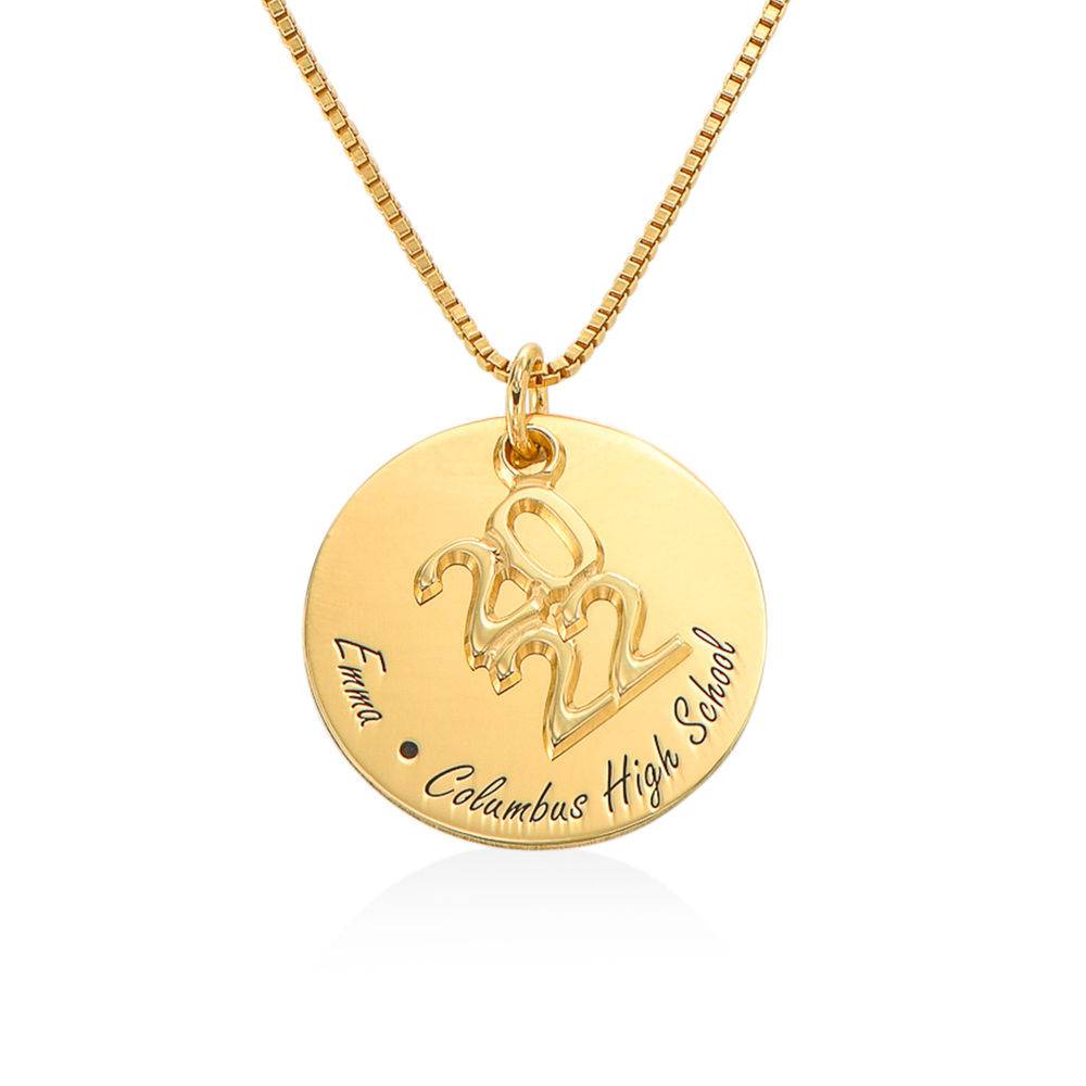 Engraved Graduation Necklace in Gold Vermeil-1 product photo