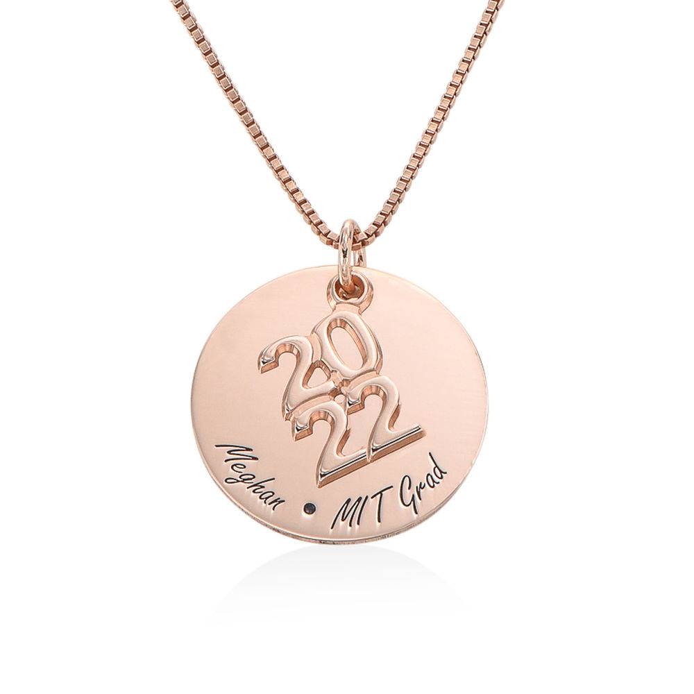 Engraved Graduation Necklace in Rose Gold Plating product photo