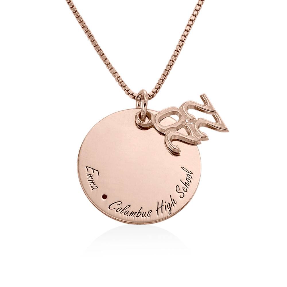 Engraved Graduation Necklace in Rose Gold Plating-3 product photo