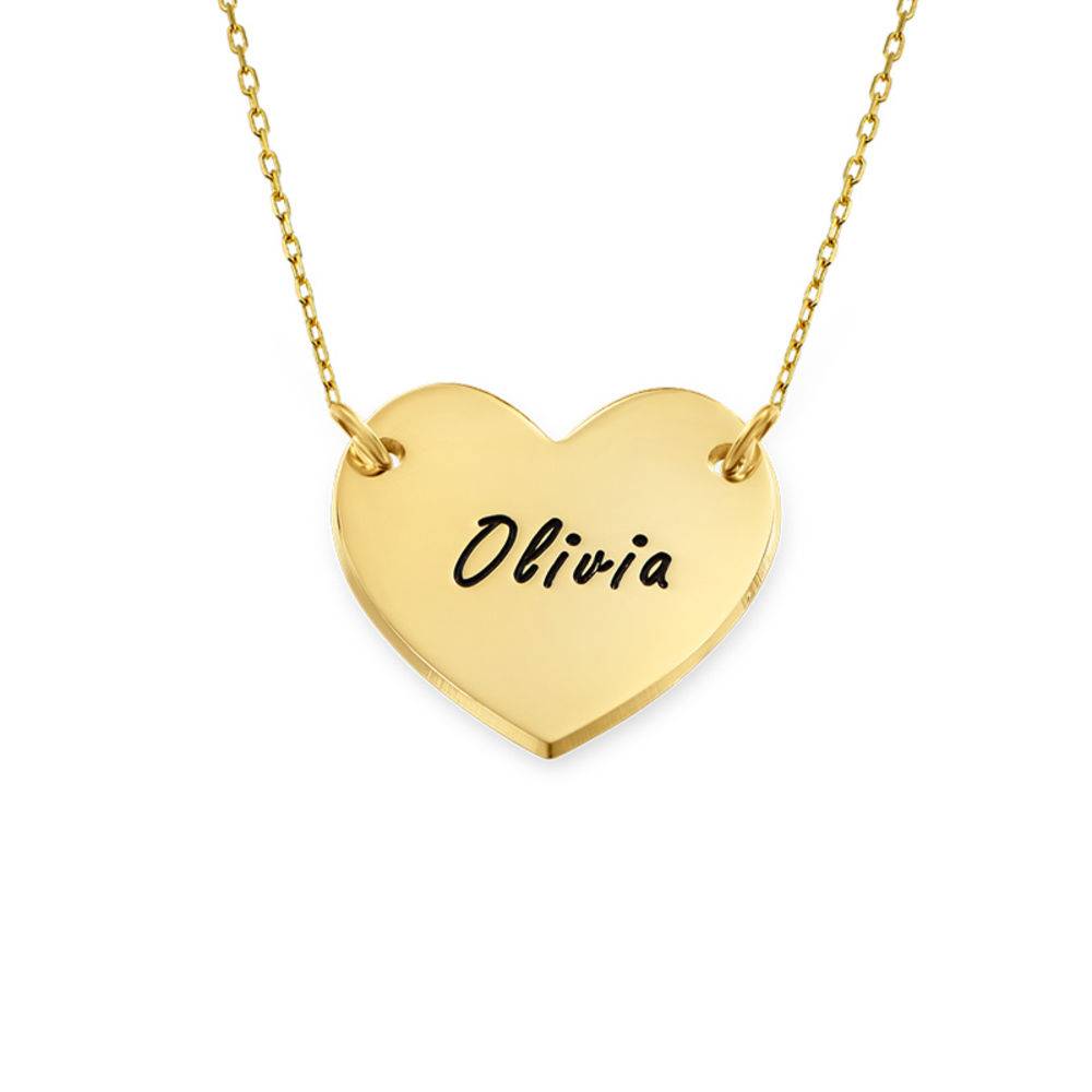 Engraved Heart Necklace for Teens in 10ct gold-1 product photo