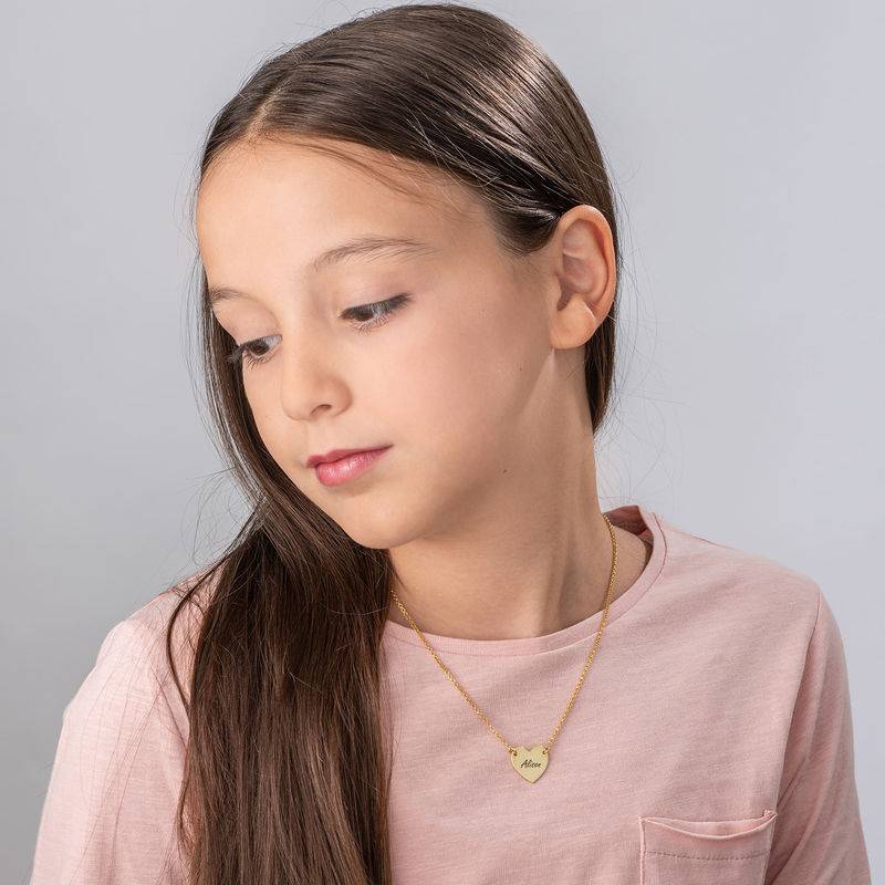 Engraved Heart Necklace with 18ct Gold Plating for Teens-1 product photo