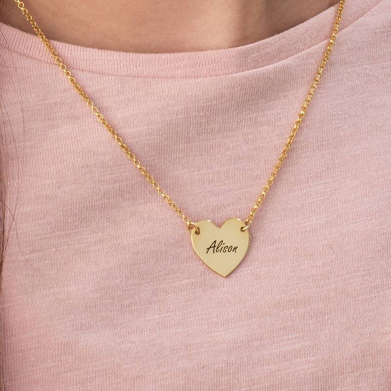 Engraved Heart Necklace with for Teens in 18ct Gold Plating-2 product photo
